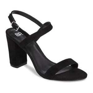 BP. Lula Block Heel Slingback Sandals in Black